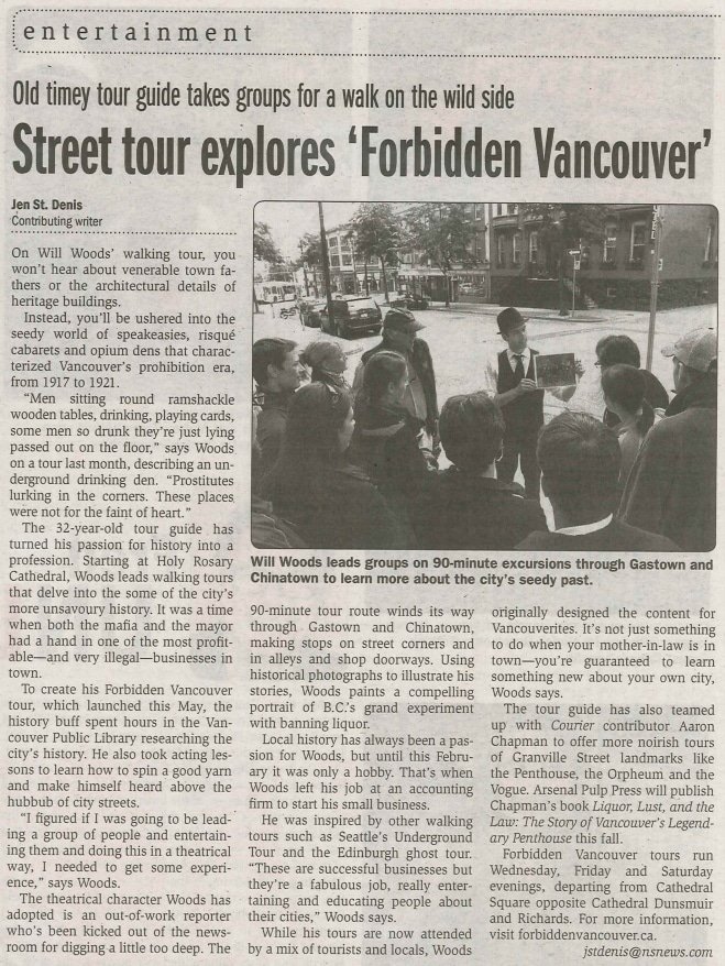 Prohibition City featured in the Vancouver Courier 1 Prohibition City in the Vancouver Courier