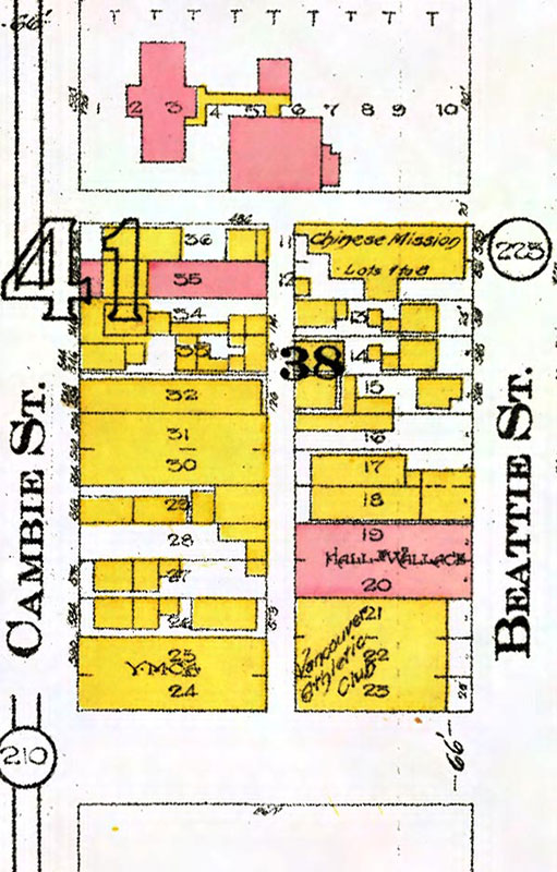 Beatty Lane, 1912 – Vancouver Archives Map Beatty Lane was the alley between Beatty Street and Cambie. City of Vancouver Archives, taken from the city's Van Map online database.