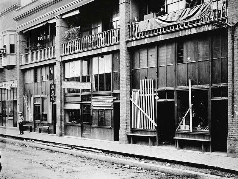Shanghai Alley, 1907 Riot Shanghai Alley boarded up after the 1907 Asiatic Exclusion League Riot. 20.Shanghai Alley after the riot, 1907, by Philip Timms, UBC Chung Collection #CC-PH-08451.