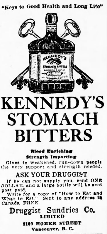 A Boozy History of Prohibition in Vancouver 15 One way around the prohibition law was over-the-counter "medicine" containing alcohol. This stuff was about 16%. Daily World, 8 December 1917.