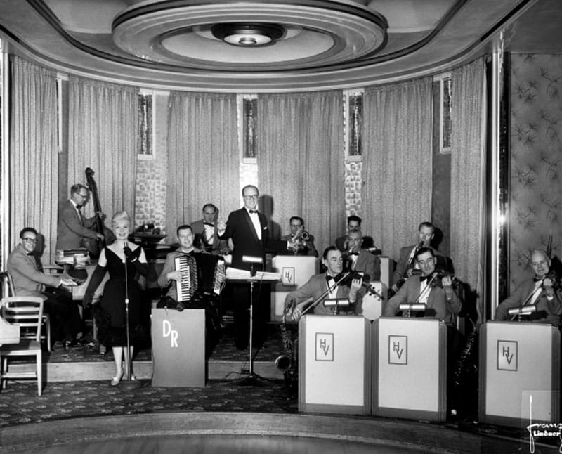 A Boozy History of Prohibition in Vancouver 22 The Dal Richards Orchestra at the Panorama Room in the Hotel Vancouver. Richards led the orchestra from the 1940s, when mixing music, dancing, and alcohol was still taboo in Vancouver. Photo by Franz Lindner, May 1960, for the CBC.