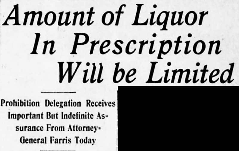 A Boozy History of Prohibition in Vancouver 13 The prohibition act was tweaked to address the prescription issue, but it was too late to save prohibition. Daily World, 19 February 1920.
