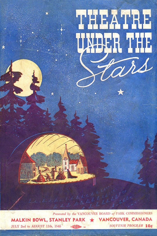 An Illustrated History of Malkin Bowl 4 Souvenir program for Theatre Under The Stars, 1945. From the collection of Jason Vanderhill at Illustrated Vancouver.