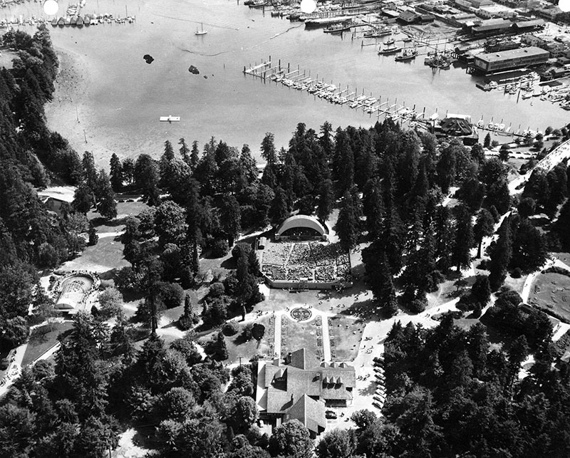 An Illustrated History of Malkin Bowl 9 Aerial view of Malkin Bowl, 1953. Photo by Charles Spurgeon Jones, City of Vancouver Archives #392-34.1.