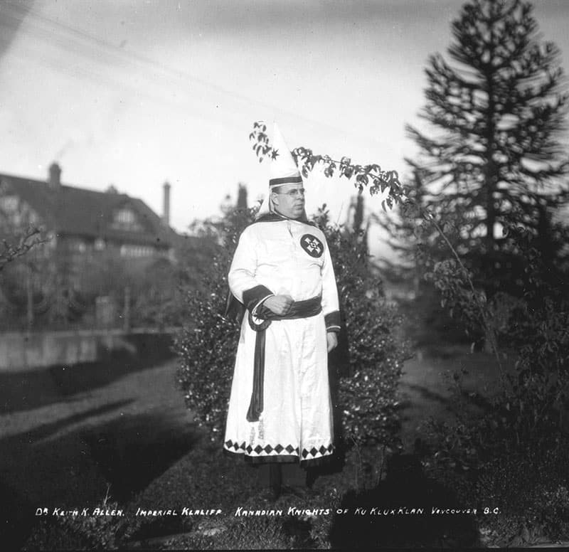 The History of the Ku Klux Klan in Vancouver 10 Dr. Keith K Allen, Imperial Klaliff of the KKK, Shaughnessy Heights, 1925. Photo by Stuart Thomson, City of Vancouver Archives #99-1502.