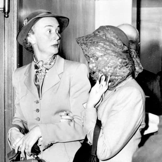 Monumental Scandals Tour history photo of a woman in a veil
